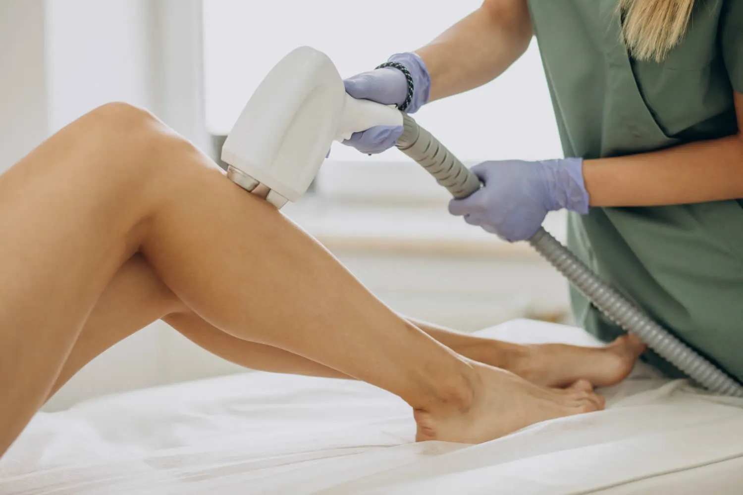 medical dermatology woman laser-hair-removal-therapy-at-dermatologist